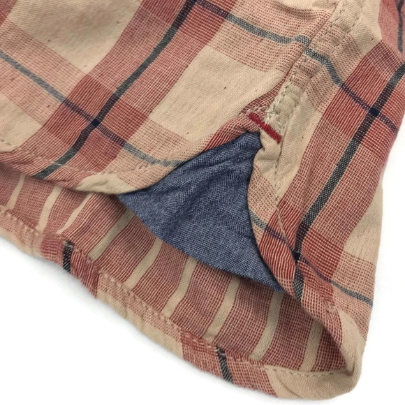 True Grit Pink Tan Plaid Button Down Shirt Size M - Picture 4 of 7